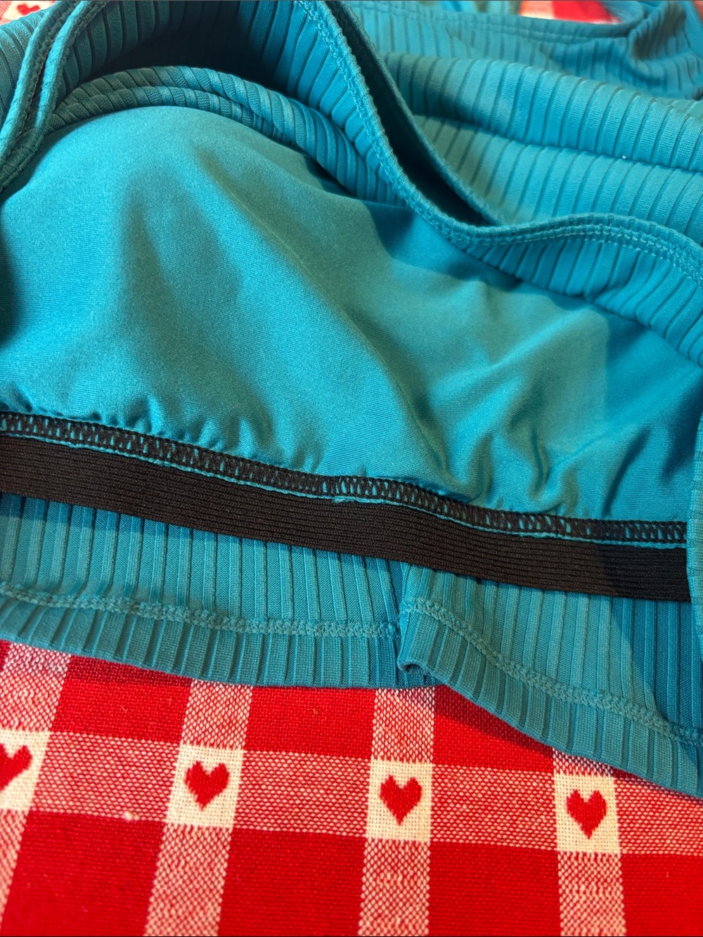 Ribbed Racerback bathing suit in Teal 2 piece - Picture 7 of 9